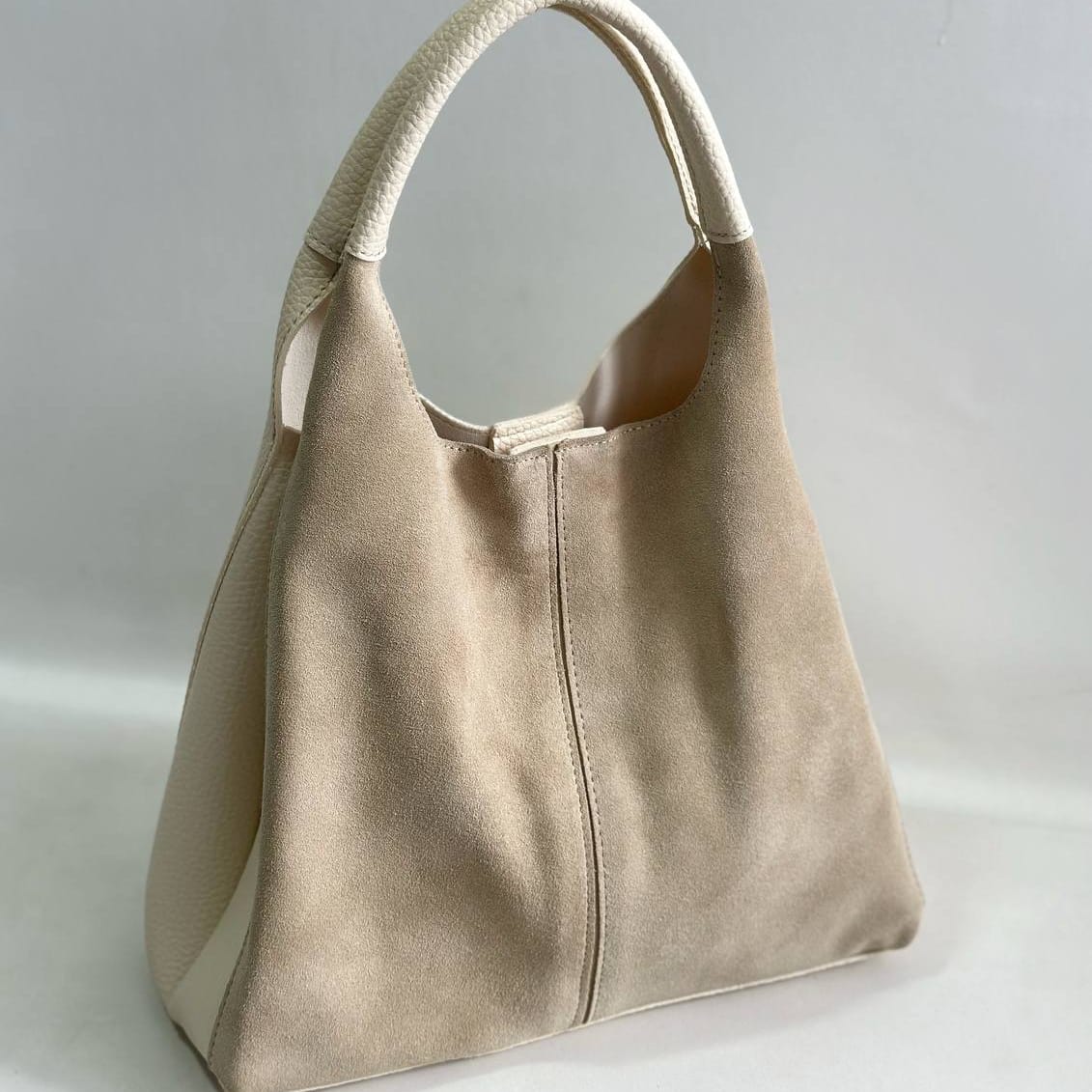 Velvet and leather Ladies Tote bag
