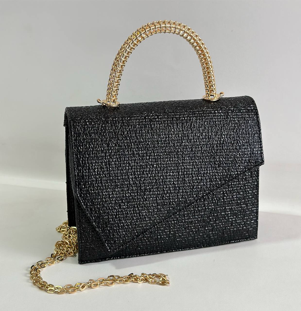 Small evening bag for women - Gold handle