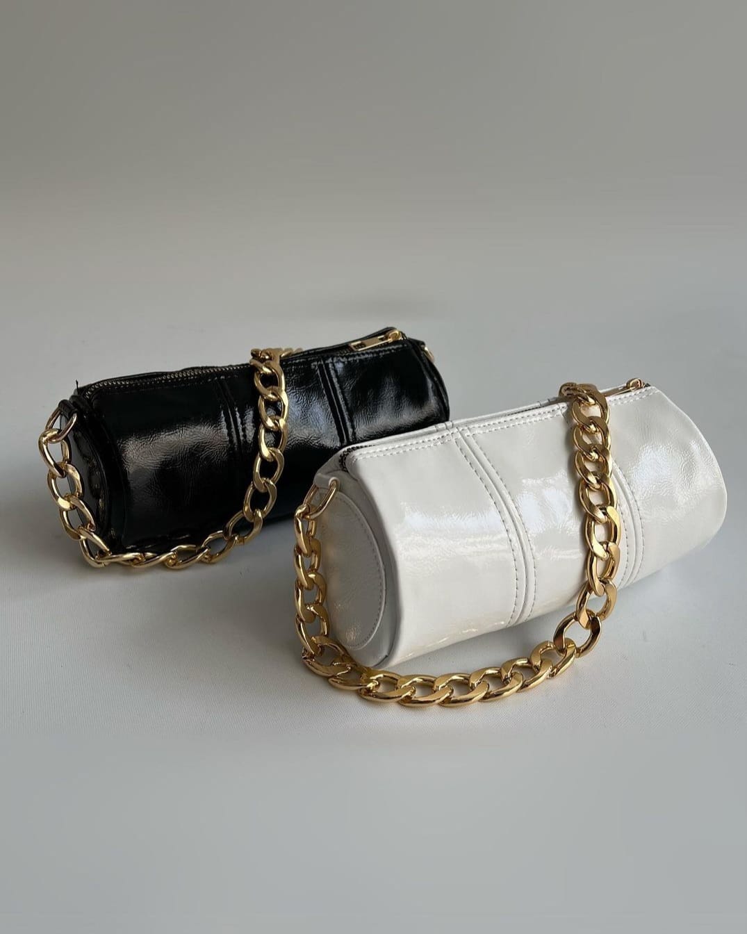 Small Cylinder Shoulder bag - Gold chain